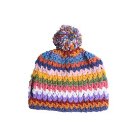 Pachamama Handknitted Medium 4-6 Cup 1.2L Wool Tea Cosy/Teapot Cover - Crochet Stripe Insulated Handmade Fair Trade Multicoloured