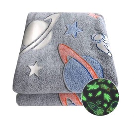 royal deluxe New - Glow In The Dark Astronaut Space Blanket 50x60
