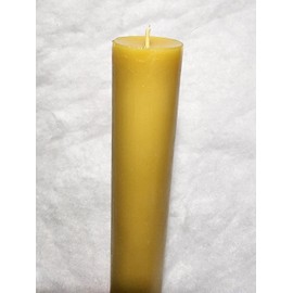 Pure Beeswax pillar candle 42 hours burning time. Altar candle 1.5" Diameter/base, and 8" tall. Hand made in Michigan (8, Natural)