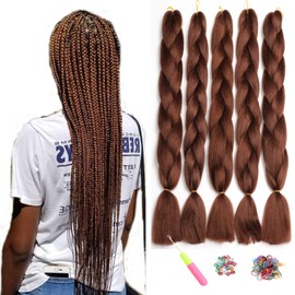 Showjarlly 5 Pieces Ombre Jumbo Braid Synthetic Hair 24 Inch 500 g Kanekalon Hair Braiding Extensions for Crochet Twist Braiding Hair