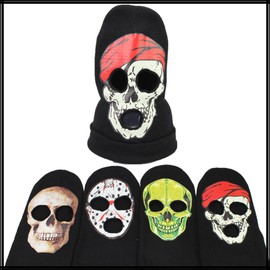 White Fang CZ517 Knit Hat, Fancy Dress, Balaclava, Balaclava, Party & Face Cover, Skull, c