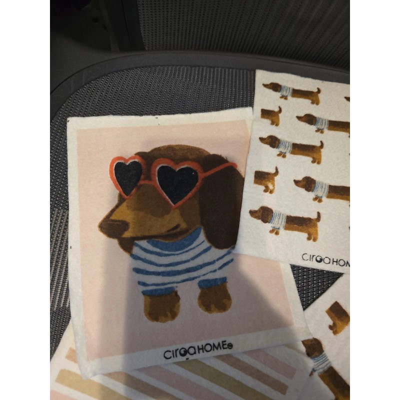 Ciroa Home Reusable Eco DACHSHUND dog Set of 5 Swedish