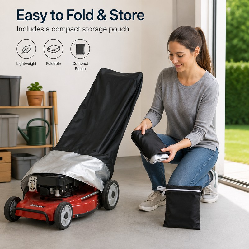 Waterproof Lawn Mower Cover for Outdoor Storage – 210D Polyester