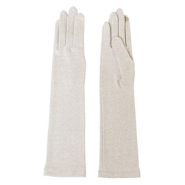 GlovesDEPO Women's Arm Cover, Organic Cotton, Luoyang Dye, Semi-Long, 5 Finger Gloves, Dohito Gin