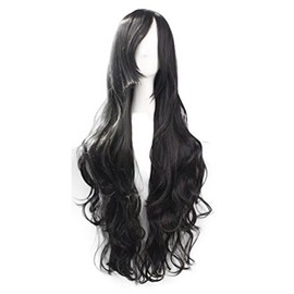 80 cm Women's Wigs Full Wig. Long Curl Wavy Curly Bangs Oblique Loose Soft Wig Harajuku Style Natural Texture High Temperature Heat Resistant Anime Cosplay Costume for One Size Fits Most -