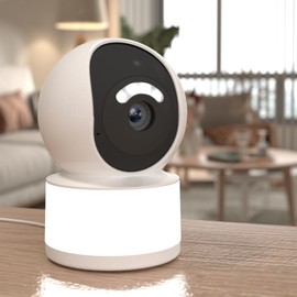 Pixlumvue Indoor Home Camera with Light, 2K, Color Night Vision, Baby Monitor, Dog Security Cam Small with Motion Detection, 2-Way Audio, Smart Cloud & SD Card Storage, 2.4g WiF