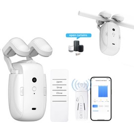 Automatic Curtain Opener and Closer - Smart Curtain Opener Electronic for Roman Rails Bluetooth Curtain Opener with App/Timer, compatible with Alexa and Google Home, Electric Curtains with Remote