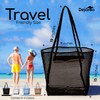 Dejaroo Mesh Knit Beach Tote Bag for Women Foldable and