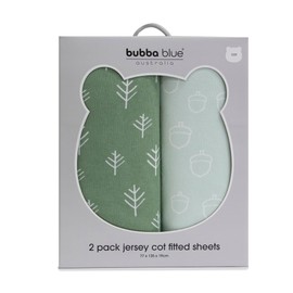 2 PK Cot Fitted Sheet Avocado/Forest