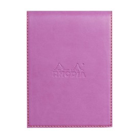 Rhodia 128111C Notepad N12 (With Faux Leather Case, 9.5 x 13 cm, Squared, Chic and Elegant, Ideal for Your Notes) 1 Set, Purple