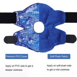 NEWGO Knee Cold Pack 2 Pack Reusable Soft Gel Freeze Knee Wrap Gel Beads Kn