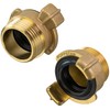 Poppstar 2 x Brass Quick Couplings 1 Inch Male Thread