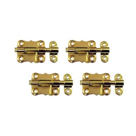 QCAA Deco Durable Steel Sliding Barrel Bolt, 2-1/2'', Brass Plated, 4 Pack, Made in Taiwan