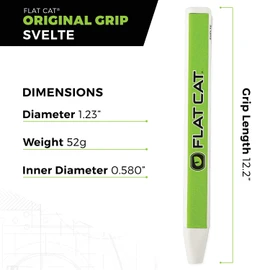 FLAT CAT Original Slim Golf Putter Grips – 1.68" H x 1.26" W x 12.2" L, 1.09” Diameter, Lightweight 40g – Improve Putting Consistency and Accuracy