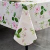 LIBERECOO Reinforced Vinyl Tablecloth with Flannel Backing Waterproof Oil-Proof Floral