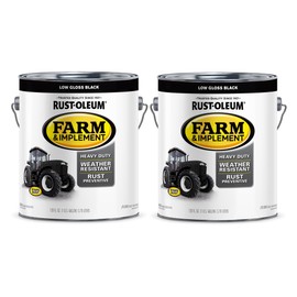 Rust-Oleum 280168-2PK Farm & Implement Enamel Paint, Gallon, Low Gloss Black, 2 Pack