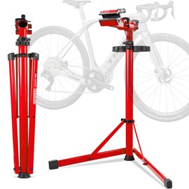 Keoslpy Upgraded Bike Repair Stand Max 176 lbs, Heavy Duty Bicycle Repair Stand, Portable Aluminum E Bike Stand Manintenance Workstand for Any Bike, Heavy E-Bike, Mountain Bike and Road Bike, Red