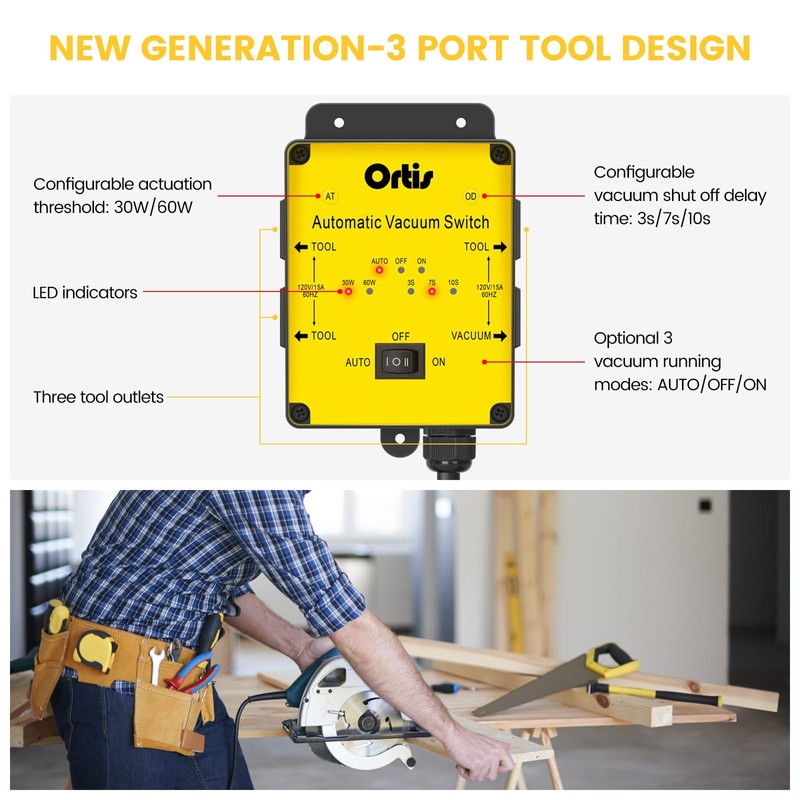 2025 New! Automatic Vacuum Switch, Ortis Dust Control Autoswitch for