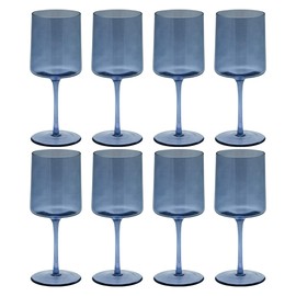 Karma Mid Century Wine Glass Blue Set Of Eight