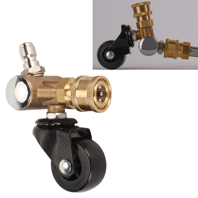 Undercarriage Cleaner Swivel Wheel with 1/4in Quick Connector Brass Pressure
