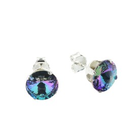 pewterhooter London Collection Women's Sparkling Sterling Silver Crystal Earrings with Gift Box. (Starlight)