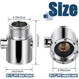 Bestgle 3 Pcs Water Flow Control Valve G1/2" Universal Size Shower Head Shut Off Valve Button Type Shower Volume Control Valve for House Shower Arm and Hose