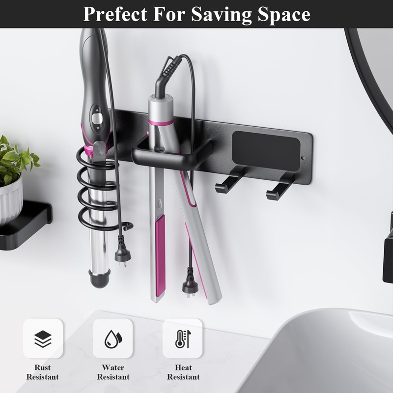 Tindbea Hair Dryer Holder Curling Iron Holder Flat Iron, Blow