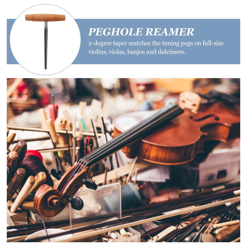 ULTNICE Violin Peg Hole Reamer with Wood Handle