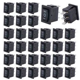 Gebildet 20Pcs 250V-110V-36V-24V-12V/6A SPDT 3 Pins 3 Position ON/Off/ON Black Lacking Rocker Switch Toggle
