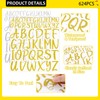 12 Sheets Gold Letter Stickers 624Pcs Alphabet Stickers Vinyl 1