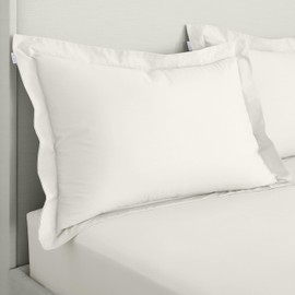 Bianca 200 Thread Count Cotton Percale Oxford Pillowcase Pair Cream