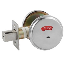 HISAFE in-Use/Vacant Commercial Deadbolt, Heavy Duty Satin Chrome Grade 2 Privacy Indicator Deadbolt for Bathroom/Office, UL3 Hour Fire Rated, Left&Right Handed, 2 3/4" Backset
