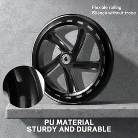 LEWITORS Pack of 2 Inline Skate Wheels 200 mm with ABEC-7 Ball Bearings PU High Performance Wheels Scooter Accessories for Adults and Teenagers Transparent Black 30 mm Wheel Thickness Skate