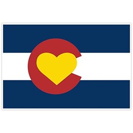 Colorado Heart Love State Flag 4"x6" Sticker Decal Vinyl