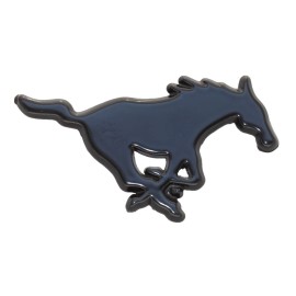 SMU Mustang Black Metal Auto Emblem