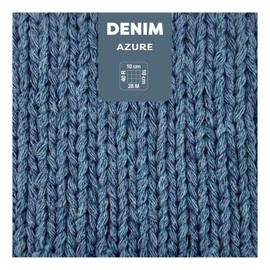 myboshi Denim, Vegan Denim Yarn, Recycled Cotton for Crochet and Knitting, 50% Recycled Denim, 50% Cotton (Organic), Label, 50 g, Ll 135 m Blue (Azure), 6 Balls