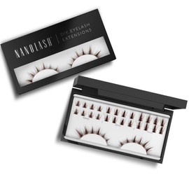 Nanolash Cluster Eyelashes for DIY Eyelash Extensions at Home, Pack of 36 - Make Yourself, Eyelash Extension DIY, DIY False Eyelashes (Brown, FLIRTY)