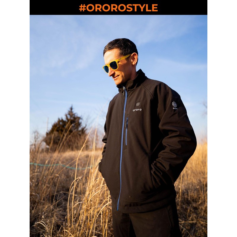 ORORO Men's 4 Heat-Zone Heated Jacket with USB-C Rechargeable Battery,