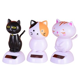 Solar Bobble Figures, Cute Cat, Asudaro Car Dashboard Cat Ornament, Solar Dance Toy, Car Decoration, Cat Decorative Figure, Bobble Head, Small Animal Car Decoration, Also for Desks, Tables, Balconies,