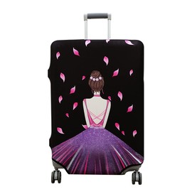 TAPE FIVE Washable Travel Luggage Cover Thickened Luggage Cover 18/24/28/32 Inch Suitcase Spandex Protective Cover (XL(29"-32" luggage), Rose Girl)