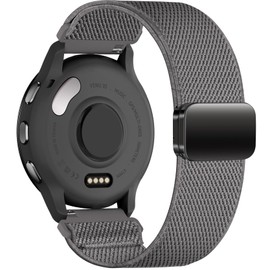 EverAct 18mm Nylon Magnetic Watch Band Compatible with Garmin Venu 3S 41mm/Venu 2S/Vivoactive 4S/Vivomove 3S/ Forerunner 255S/265S, Loop Magnetic Stretchy Elastic Replacement Strap for Women Men