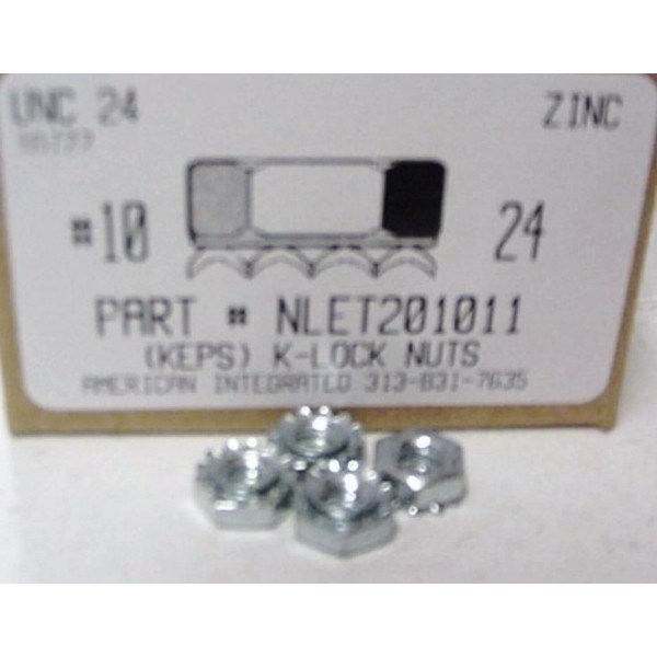 AMERICANINTEGRATEDSUPPLY.COM #10-24 HEX K-LOCK NUTS WITH EXTERNAL TOOTH WASHER ATTACHED