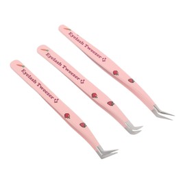 Gatuida 3Pcs High Precision Stainless Steel Eyelash Tweezers for Effortless Lash Application Curling Reusable Lash Tools for DIY Salon Volume Lash Extensions