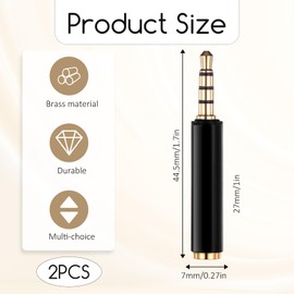 3.5mm TRS Male to 3.5mm Female TRRS Microphone Adapter for Camera/Camcorders, TRRS to TRS Adapter Microphone Audio Adapters Compatible with Similar Cameras/Camcorders/Recorders with TRS Mic Jack