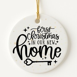 2025 First Christmas in Our New Home Ornament - New House Xmas Decorations – Moving Celebration Ceramic Ornament Gift for Homeowners - Housewarming Holiday Keepsake