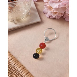 TRILVIX Natural Crystals Keychain, Healing Stones Keychain – Healing Crystals Gifts for Women, Friend Gifts, Keychains for Women – Carnelian, Citrine, Black Tourmaline (Positive Vibes)