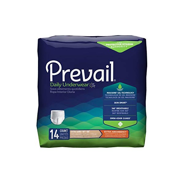 Prevail Per-Fit Extra Absorbency Incontinence Underwear, Extra Large, 14-Count