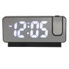 Projection Alarm Clock USB Rechargeable White Light Snooze Function Adjustable