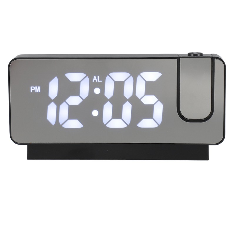 Projection Alarm Clock USB Rechargeable White Light Snooze Function Adjustable