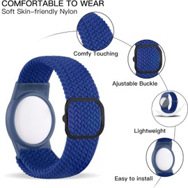 Dingfeiyu Nylon für AirTag Armband Kinder Wasserdicht, Anti-Lost, Anti-Kratz-Schutz für die Positionierung des Bracelet für AirTag (blau)